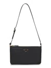 Prada Accessori Pelletteria Black Pouch With Shoulder Strap In Black