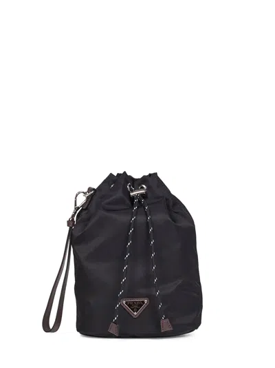 Prada Accessori Pelletteria Black Prada Speedrock Pouch Bag
