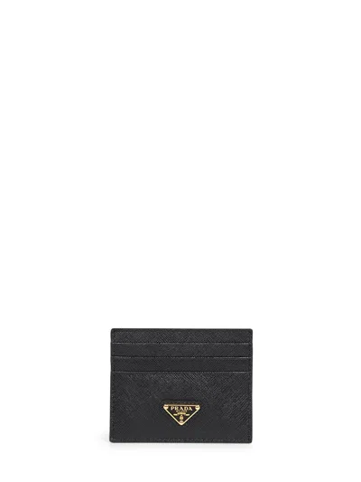 Prada Accessori Pelletteria Black Saffiano Leather Card Holder