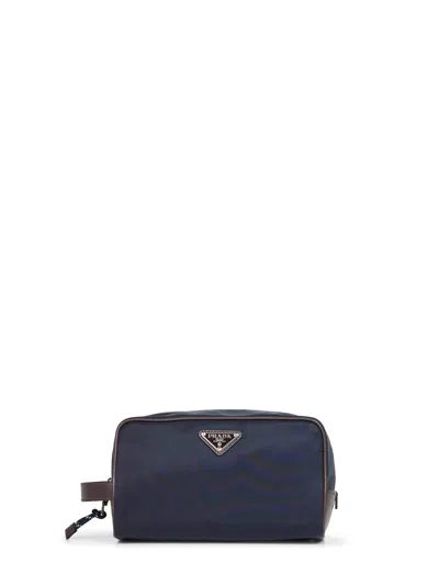 Prada Accessori Pelletteria Blue Prada Speedrock Beauty Case