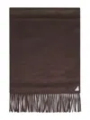 Prada Accessori Pelletteria Brown Silk And Cashmere Scarf In Brown