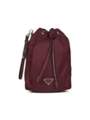 Prada Accessori Pelletteria Burgundy Bucket Pouch Bag