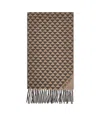 Prada Accessori Pelletteria Double Wool And Cashmere Scarf In Brown
