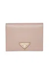 Prada Accessori Pelletteria Small Wallet In Saffiano Leather In Neutral