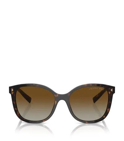 Prada Oversized Round Sunglasses In Brown