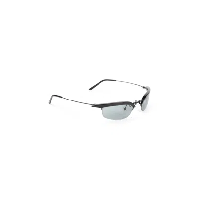 Prada Acetate And Metal Black Sunglasses With Angular Lenses