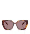 Prada Womens Brown Pr 15ws Rectangle-frame Tortoiseshell-effect Acetate Sunglasses In Brown