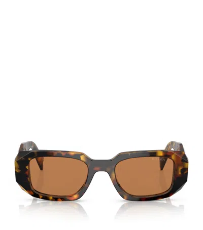 Prada Tortoiseshell-effect Square-frame Sunglasses In Brown