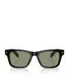 Prada 51mm Polarized Rectangular Sunglasses In Black