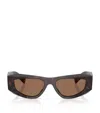 Prada Symbole Rectangular-frame Sunglasses In Brown