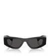 Prada Symbole Rectangular-frame Sunglasses In Black