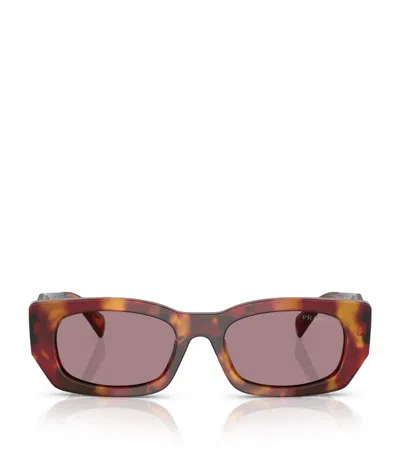 Prada Acetate Prb05s Sunglasses In Light Purple Brown
