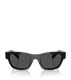 Prada 0pr B09s Bold Rectangular Frame Black Acetate Sunglasses In Black