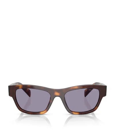 Prada Womens Brown B09s Square-shape Acetate Sunglasses In Grey