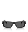 Prada 57mm Rectangular Sunglasses In Black
