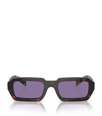 Prada Tortoiseshell-effect Rectangular Sunglasses In Multi