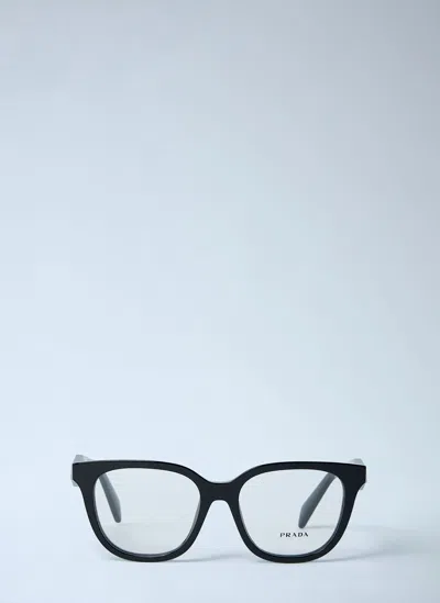 Prada Acetate Square Frame Glasses In Black