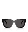 Prada Logo Rectangle-frame Sunglasses In Black