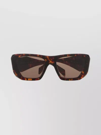Prada Acetate Sunglasses Square Frame Design In Brown