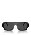Prada Womens Black Pr A05s Rectangle-frame Acetate Sunglasses In Black