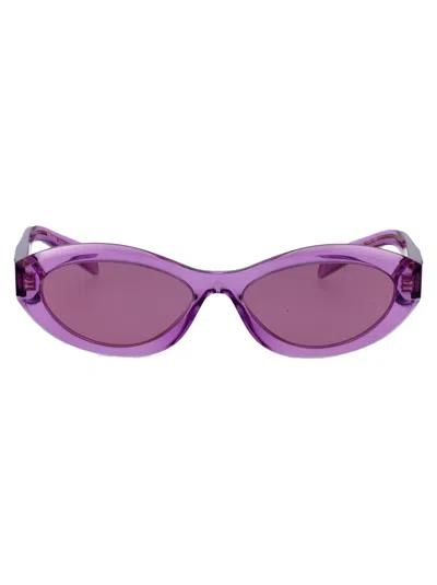 Prada Acetate Transparent Amethyst Sunglasses In Purple