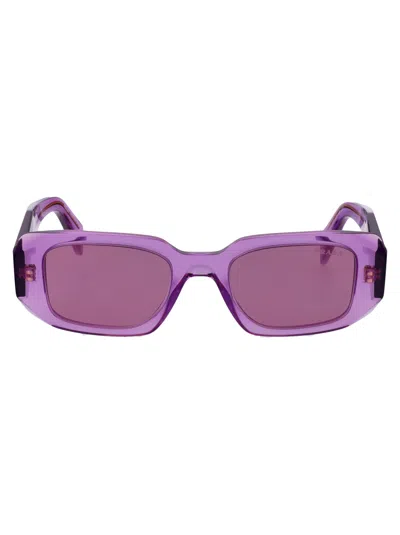 Prada Acetate Transparent Amethyst Sunglasses In Purple