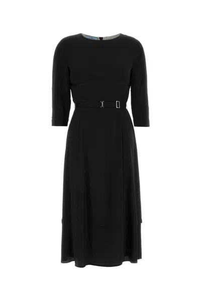 Prada Acetate-blend Dress With Silk Lining In Black