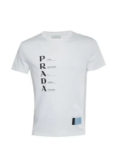 Pre-owned Prada Acronym-print T-shirt In White
