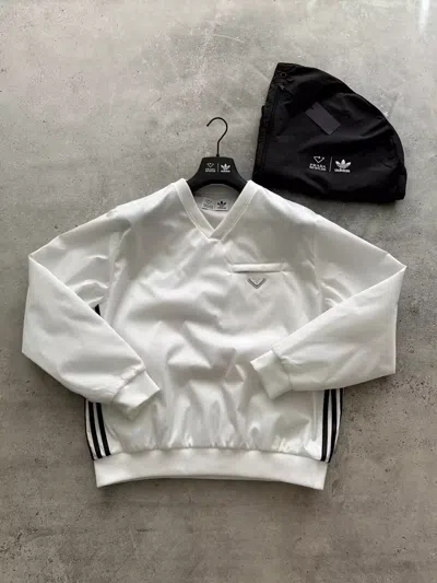 Pre-owned Prada Adidas X  Re-nylon Sweatshirt Jacket White Sweater Men's Size M