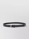 Prada Adjustable Leather Belt With Golden Hardware In Grey
