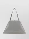 Prada Adjustable Leather Shoulder Bag With Tonal Handles In Grey