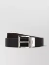 Prada Adjustable Reversible Leather Belt In Black