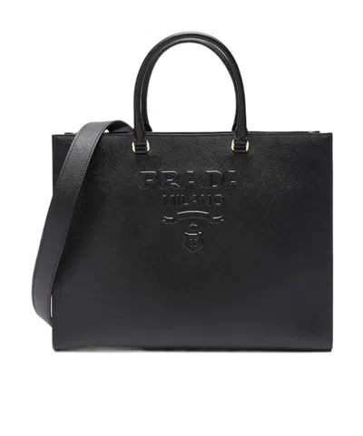 Prada Adjustable Shoulder Strap Single Shoulder Bag In Black