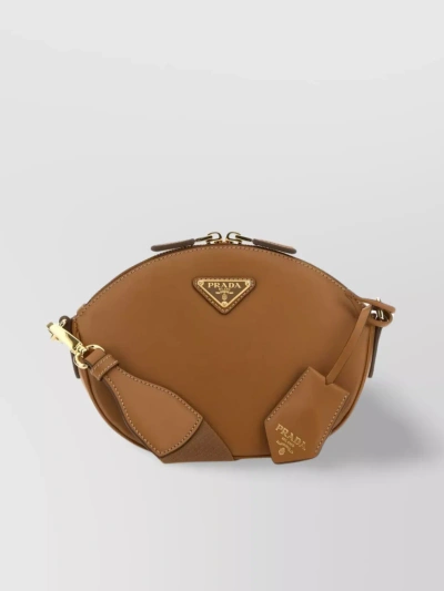 Prada Adjustable Strap Leather Shoulder Bag In Brown