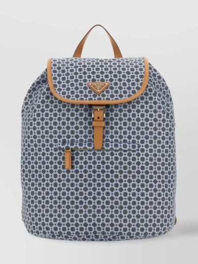 Prada Adjustable Straps Nylon Print Backpack In Multicoloured