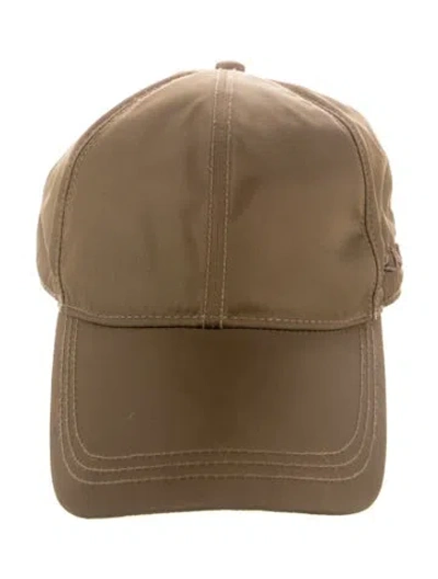 Pre-owned Prada Adjustable Velcro Closure Baseball Hat In Brown