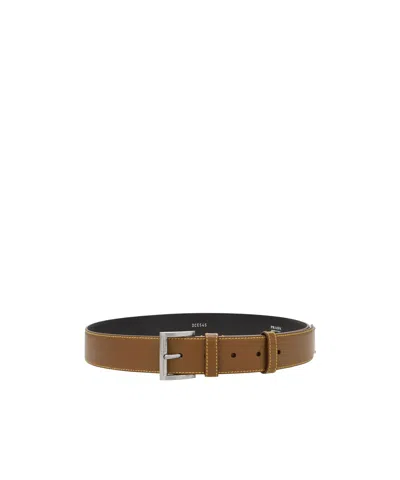 Prada Adjustable Waist Belt In Brown