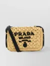 Prada Raffia Mini Crossbody Handbag In Neutral