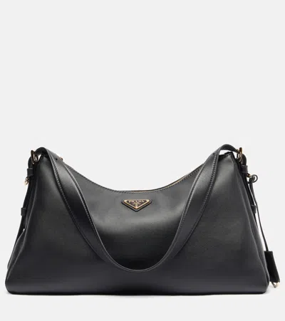 Prada Aimée Large Leather Shoulder Bag