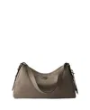 Prada Aimee Large Leather Shoulder Bag In Gray