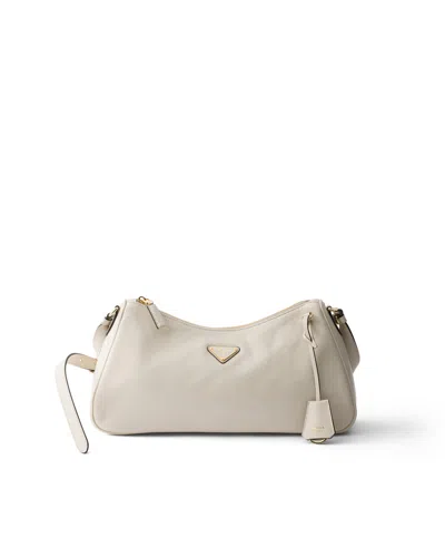 Prada Aimée Large Nappa Leather Bag In Neutral