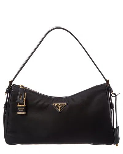 Prada Aimee Large Re-nylon & Leather Shoulder Bag