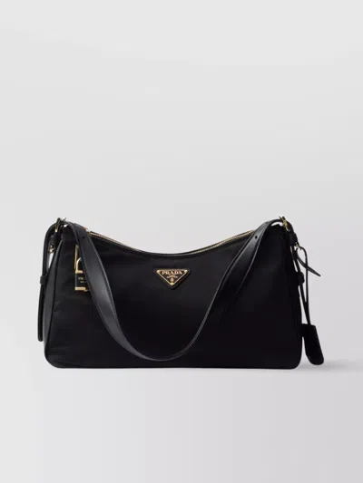 Prada Aimée Large Re-nylon Shoulder Bag In Black