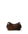 Prada Aimee Large Suede Shoulder Bag In Brown