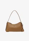 Prada Aimée Leather Shoulder Bag In Brown