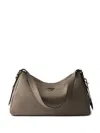 Prada Aimee Large Leather Shoulder Bag In Gray