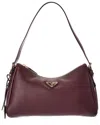 Prada Aimee Medium Leather Hobo Bag In Burgundy