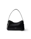Prada Aimée Medium Leather Shoulder Bag In Black