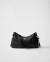 Prada Aimee Medium Leather Shoulder Bag In Black