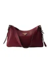 Prada Aimee Medium Leather Shoulder Bag In Burgundy